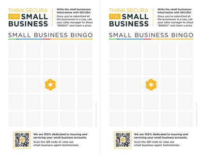 Small Business Bingo Card – Blank